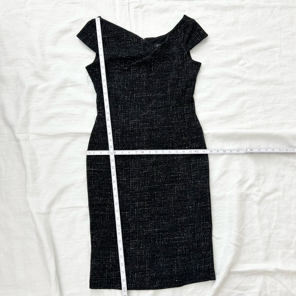 Le Chateau Asymmetrical Neckline Elegant Black Dress - Picture 8 of 14